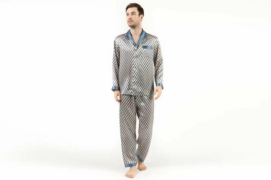 真丝睡衣男士套装（男：上装、下装）
