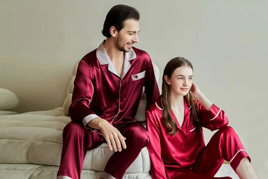 真丝睡衣情侣套装（男：上下衣/女：上下衣）